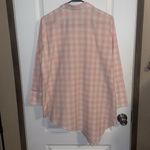 Lafayette 148 Peach And White Gingham Button Up Asymmetrical Hem‎ Size Small Photo 1