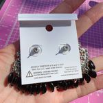 Jessica Simpson  silver diamond paved flowers wreath black beads drops earring Photo 5