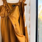 Tocca 100% Silk Ruffle Babydoll Knee Length Dress in Amber Yellow size 4 NWT Photo 8