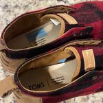 Toms Womens Plaid Felt On Leather Flannel Mid Top Bota Boots Red Black Size 8 Photo 5