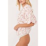 Free People Dessa Bodysuit Intimately Floral Printed Pintuck Women Top S Pink Photo 6