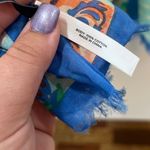 Talbots  Scarf NWT $59 Stripe Floral Green Cotton Accessory Outerwear Lightweight Photo 3