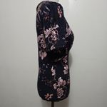 Free People Hear Me Roar Short Sleeve Keyhole Neck Floral Print Size L Bohemian Photo 3