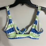 Aerie Blue & Green Striped Scoop Bikini Top Size Small Tie Front Beach Summer Photo 9