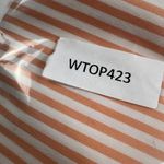 Lafayette 148 Cotton Striped Pullover Blouse Orange Sherbet/White Stripe Size M Size M Photo 10