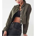 Urban Outfitters  Cropped 100% Cotton Canvas Military Style Button Down Jacket S Photo 0