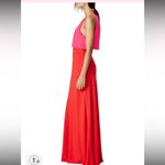 Jill Stuart Lovely Duo Gown
 red pink color block formal evening crepe dress Photo 2