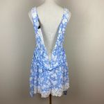 Disney Alice Mini Dress M Blue White Colleen Atwood A-Line Belted Floral Lace Photo 8