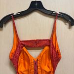 SCALA Vintage Orange Beaded Long Formal Prom Dress Backless Y2K 1990 100% Silk Red Photo 6