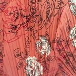 Laura Scott Coral Orange Pink Floral Pleated Black White Flowers  Size Medium Photo 2