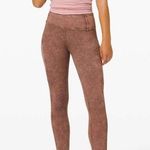 Lululemon Fast and Free Tight Leggings Side Pockets Ice Dye Wash Brown Earth 25” Photo 0