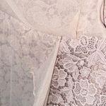 Ann Taylor Silk Chiffon Crochet Lace Sheath Beige Mini Dress Women's Size 8 Photo 3