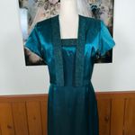 Gorgeous Vintage 90s JR Nite Iridescent Teal Mother of the Bride Gown! Size 14 Photo 3
