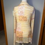 Free People  Lucky Shirtee boho whimsical Print Ruched Mesh Long sleeve size L Photo 5