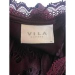 Vila Clothes Women's Wine Laced Long Sleeve Top Size M Photo 2