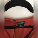 City Chic  Wrap Dress Size 18 Orange Waist Tie Long Sleeves Photo 1