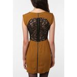 Silence + Noise ✨ Womens short sleeve brown/green Sz 4 dress w/ lace✨ Photo 1