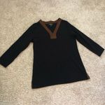 Ralph Lauren  women shirt long sleeves suede V neck, size large Photo 2