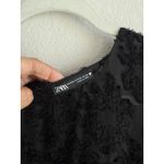 ZARA  Black Textured Babydoll Dress Sheer Swing Mini Boho Whimsigoth Women's XXL Photo 6
