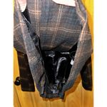 Hydraulic  Y2K Pea Coat Jacket Juniors Women's Small Black Brown Plaid Wool Blend Photo 4
