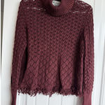 Vintage 90s Michael Simon Crochet Open Knit Fall Turtleneck Fringe Sweater M? Size M Photo 0