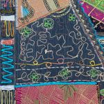 Chico's Y2K Funky Chico’s Denim Abstract Floral Embroidered Colorful Zip Up Vest Jacket Photo 3