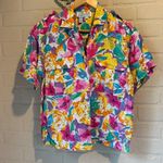 Colorful Floral woman’s Shirt & skirt set vintage Colorayons medium rayon Pink Photo 0