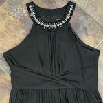 Sharagano Beaded Halter Pleated Flare Maxi Formal Dress 12 Photo 7