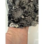 J Jill NWT Sz LG Black White Tropical Floral HiLo Popover Blouse Ruffle Peasant Photo 2