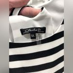 Black and White Striped Sleeveless Dress Size L Photo 3