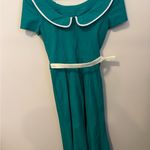 Voodoo Vixen Teal Dress with White Details Photo 3
