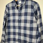 J.Crew  Button Down Navy Plaid Checkered Long Sleeve Shirt Size Small Photo 5