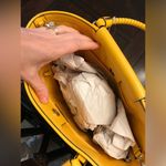 Kate Spade NWOT Cruise Medium Mango Ice and White Striped Straw Tote Photo 6