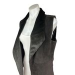Ecru  $300 Genuine Suede Reversible Leather Brown Sleeveless Fur Vest Jacket Sz M Photo 4