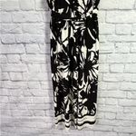 Eliza J  Black White Abstract Faux Wrap Jumpsuit Sleeveless Wide Leg Size Small Photo 7