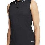 Nike  Women's Sleeveless Golf Tour‎ Performance Polo Shirt Black White Size XS Photo 0