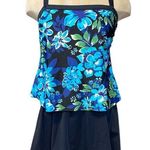 Maxine of Hollywood Azul  Swim Dress One Piece Swimsuit Swimdress Floral 12 14 Photo 0