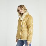 Free People NWT Driftwood tan faux suede Sherpa lined boho western penny lane coat jacket L Photo 2