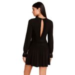 Free People  Black Cutout Crochet Mini Dress – Boho Romantic Long Sleeve Size 4 Photo 1