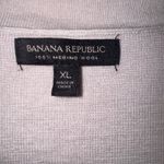 Banana Republic  Merino Wool V Neck Sweater Taupe XL Long Sleeve Button Cuff Photo 3