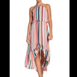 Bailey blue Multicolor Striped Sleeveless High Low Dress with Ruffle Size XL Photo 6