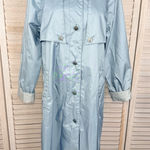 FLEET STREET (petite) Women's Vintage 80's Ultrasheen Trench/Rain Coat Blue Photo 0