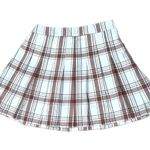 Aerie New AEO Plaid Pleated Class Act Mini Skirt Stretchy Waist Women’s Size M Photo 3