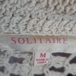 Solitaire  CREAM TEXTURED OPEN CROCHET BUTTON FRONT CARDIGAN LAYERING TOP MEDIUM Photo 9