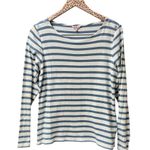 Cath Kidston Long Sleeve Breton Stripe Shirt Top Round Neck Blue White Large L Photo 0