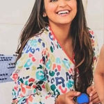 Summersalt  The Cloud 9 Silk Pajama top in Rainbow Zebra size L Photo 0