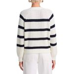 AQUA  Striped Knit Cardigan Button Front Sweater Top Cream Black‎ XXL Photo 1