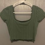 American Eagle Dark Green Crop Top Photo 0