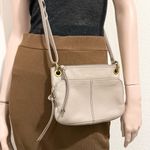Fossil Karli Taupe Light Gray Cow Hide Leather Crossbody Bag Photo 4