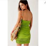 Baobab Irene Mini Dress Small Green Strapless Shimmer Bodycon Party Photo 2